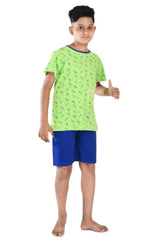 Clothe Funn Boys Half Sleeve All-Over Printed T-Shirt & Shorts Set, Green/Blue
Half Sleeve T-Shirt & Shorts