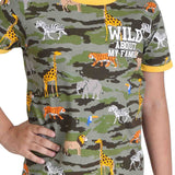 Clothe Funn Boys Animal Printed Half Sleeve T-Shirt & Shorts Set, Olive/Yellow
Half Sleeve T-Shirt & Shorts
