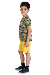 Clothe Funn Boys Animal Printed Half Sleeve T-Shirt & Shorts Set, Olive/Yellow
Half Sleeve T-Shirt & Shorts