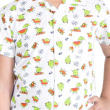 Clothe Funn Boys Graphic Fruit Printed Night Suit, White
Half Sleeves Shirt & Full Pant