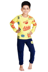 Clothe Funn Boys Athletics Printed Full Sleeve T-Shirt & Pant Set, Yellow/Navy
Full Sleeve T-Shirt & Pant
