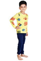 Clothe Funn Boys Athletics Printed Full Sleeve T-Shirt & Pant Set, Yellow/Navy
Full Sleeve T-Shirt & Pant