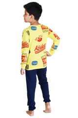Clothe Funn Boys Athletics Printed Full Sleeve T-Shirt & Pant Set, Yellow/Navy
Full Sleeve T-Shirt & Pant