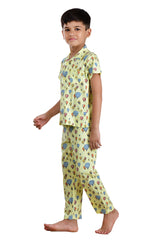 Clothe Funn Boys Balloon Printed Night Suit, Lemon
Half Sleeve Shirt & Full Pant