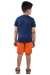 Clothe Funn Boys Basketball Printed Half Sleeve T-Shirt & Shorts Set, Navy/Orange
Half Sleeve T-Shirt & Shorts