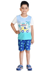 Clothe Funn Boys Beach Printed Half Sleeves T-Shirt & Shorts Set, Off-White/Royal
Half Sleeve T-Shirt & Shorts