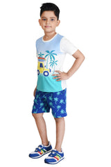 Clothe Funn Boys Beach Printed Half Sleeves T-Shirt & Shorts Set, Off-White/Royal
Half Sleeve T-Shirt & Shorts