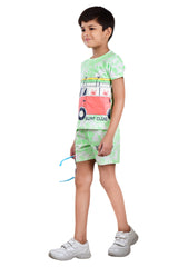 Clothe Funn Boys Bus Printed Half Sleeve T-Shirt & Shorts Set, Off-White/Green
Half Sleeve T-Shirt & Shorts