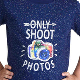 Clothe Funn Boys Camera Printed Half Sleeve T-Shirt & Shorts Set, Navy/Ecru AOP
Half Sleeve T-Shirt & Shorts