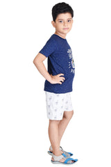 Clothe Funn Boys Camera Printed Half Sleeve T-Shirt & Shorts Set, Navy/Ecru AOP
Half Sleeve T-Shirt & Shorts