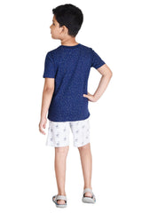 Clothe Funn Boys Camera Printed Half Sleeve T-Shirt & Shorts Set, Navy/Ecru AOP
Half Sleeve T-Shirt & Shorts