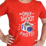 Clothe Funn Boys Camera Printed Half Sleeve T-Shirt & Shorts Set, Red/Ecru AOP
Half Sleeve T-Shirt & Shorts