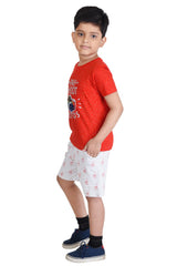 Clothe Funn Boys Camera Printed Half Sleeve T-Shirt & Shorts Set, Red/Ecru AOP
Half Sleeve T-Shirt & Shorts