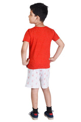 Clothe Funn Boys Camera Printed Half Sleeve T-Shirt & Shorts Set, Red/Ecru AOP
Half Sleeve T-Shirt & Shorts