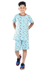 Clothe Funn Boys Half Sleeve Car Printed T-Shirt & Shorts Set, Blue
Half Sleeve T-Shirt & Shorts