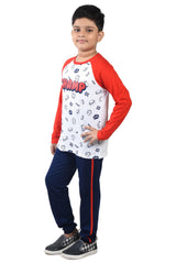 Clothe Funn Boys Champ Printed Full Sleeve T-Shirt & Pant Set, WhiteAop/Navy
Full Sleeve T-Shirt & Pant