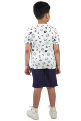 Clothe Funn Boys Champ Printed Half Sleeve T-Shirt & Shorts Set, White/Purple
Half Sleeve T-Shirt & Shorts