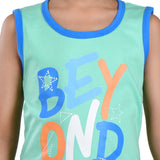 Clothe Funn Boys Cool Printed Sleeveless T-Shirt & Shorts Set, Mint/Royal
Sleeveless T-Shirt & Shorts