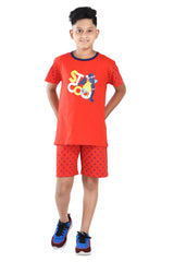 Clothe Funn Boys Half Sleeve Cool Printed T-Shirt & Shorts Set, Red
Half Sleeve T-Shirt & Shorts