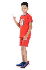 Clothe Funn Boys Half Sleeve Cool Printed T-Shirt & Shorts Set, Red
Half Sleeve T-Shirt & Shorts