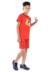 Clothe Funn Boys Half Sleeve Cool Printed T-Shirt & Shorts Set, Red
Half Sleeve T-Shirt & Shorts