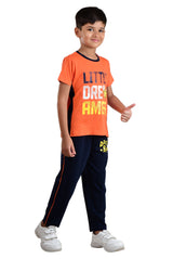 Clothe Boys Dreamer Printed Half Sleeve T-Shirt & Pant Set, Orange/Navy
Half Sleeve T-Shirt & Pant