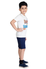 Clothe Funn Boys Dribble Printed Half Sleeve T-Shirt & Shorts Set, Off-White/Navy
Half Sleeve T-Shirt & Shorts