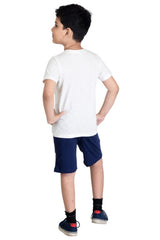 Clothe Funn Boys Dribble Printed Half Sleeve T-Shirt & Shorts Set, Off-White/Navy
Half Sleeve T-Shirt & Shorts