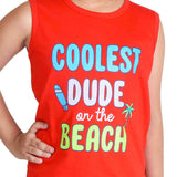 Clothe Funn Boys Dude Printed Sleeveless T-Shirt & Shorts Set, Red/Grey
Sleeveless T-Shirt & Shorts