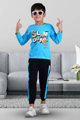 Clothe Funn Boys Dunk Printed Full Sleeve T-Shirt & Track Pant Set, T.Blue/Black
Full Sleeve T-Shirt & Pant