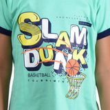 Clothe Funn Boys Dunk Printed Half Sleeve T-Shirt & Shorts Set, Mint Green/Navy
Half Sleeve T-Shirt & Shorts