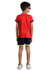 Clothe Funn Boys Dunk Printed Half Sleeve T-Shirt & Shorts Set, Red/Navy
Half Sleeve T-Shirt & Shorts