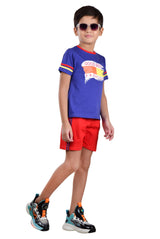 Clothe Funn Boys Fashion Printed Half Sleeve T-Shirt & Shorts Set, Royal/Red
Half Sleeve T-Shirt & Shorts