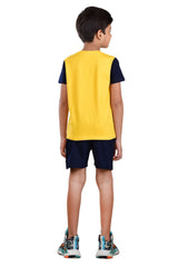 Clothe Funn Boys Fast Printed Half Sleeve T-Shirt & Shorts Set, Gold/Navy
Half Sleeve T-Shirt & Shorts