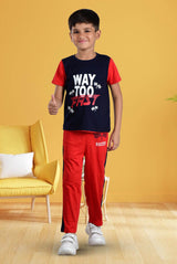 Clothe Funn Boys Fast Printed Half Sleeve T-Shirt & Pant Set, Navy/Red
Half Sleeve T-Shirt & Pant