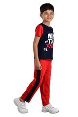 Clothe Funn Boys Fast Printed Half Sleeve T-Shirt & Pant Set, Navy/Red
Half Sleeve T-Shirt & Pant