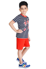 Clothe Funn Boys Fly Printed Half Sleeve T-Shirt & Shorts Set, Black/Red
Half Sleeve T-Shirt & Shorts