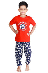 Clothe Funn Boys Football Printed Half Sleeve T-Shirt & Pant Set,Red/Navy
Half Sleeve T-Shirt & Pant
