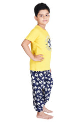 Clothe Funn Boys Football Printed Half Sleeve T-Shirt & Pant Set, Yellow/Navy
Half Sleeve T-Shirt & Pant