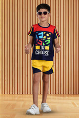Clothe Funn Boys Free Printed Half Sleeve T-Shirt & Shorts Set, Navy/Gold
Half Sleeve T-Shirt & Shorts