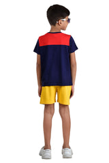 Clothe Funn Boys Free Printed Half Sleeve T-Shirt & Shorts Set, Navy/Gold
Half Sleeve T-Shirt & Shorts