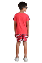 Clothe Funn Boys Future Printed Half Sleeve T-Shirt & Shorts Set, Coral/Military
Half Sleeve T-Shirt & Shorts