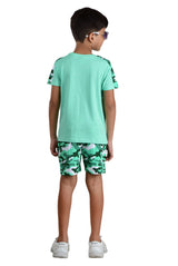 Clothe Funn Boys Future Printed Half Sleeve T-Shirt & Shorts Set, Sea Green/Military
Half Sleeve T-Shirt & Shorts