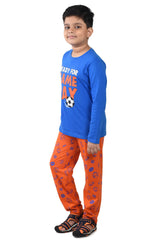 Clothe Funn Boys Gameday Printed Full-Sleeve T-Shirt & Pant Set, Royal/Orange
Full Sleeve T-Shirt & Pant