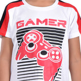 Clothe Funn Boys Gamer Printed Half Sleeve T-Shirt & Shorts Set, White/Red
Half Sleeve T-Shirt & Shorts