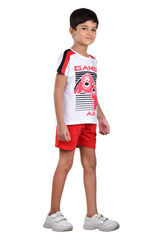 Clothe Funn Boys Gamer Printed Half Sleeve T-Shirt & Shorts Set, White/Red
Half Sleeve T-Shirt & Shorts