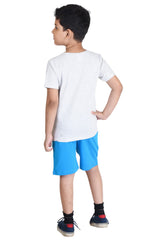 Clothe Funn Boys Handsome Printed Half Sleeve T-Shirt & Shorts Set, Ecru/T.Blue
Half Sleeve T-Shirt & Shorts
