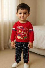 Clothe Funn Baby Boys Happy Printed Full Sleeve T-Shirt & Pant Set, Red/Navy
Full Sleeve T-Shirt & Pant