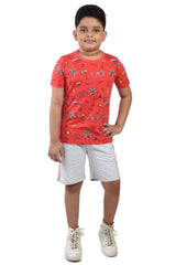 Clothe Funn Boys Hawaii Printed Half Sleeve T-Shirt & Shorts Set, Coral/Ecru Mel
Half Sleeve T-Shirt & Shorts