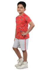 Clothe Funn Boys Hawaii Printed Half Sleeve T-Shirt & Shorts Set, Coral/Ecru Mel
Half Sleeve T-Shirt & Shorts